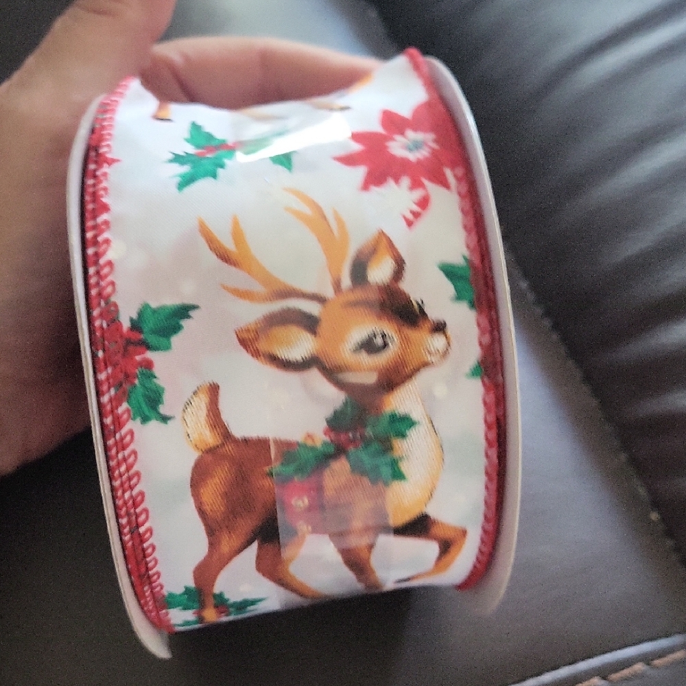 Celebrate It Holiday Reindeer Ribbon - Red, Green, White